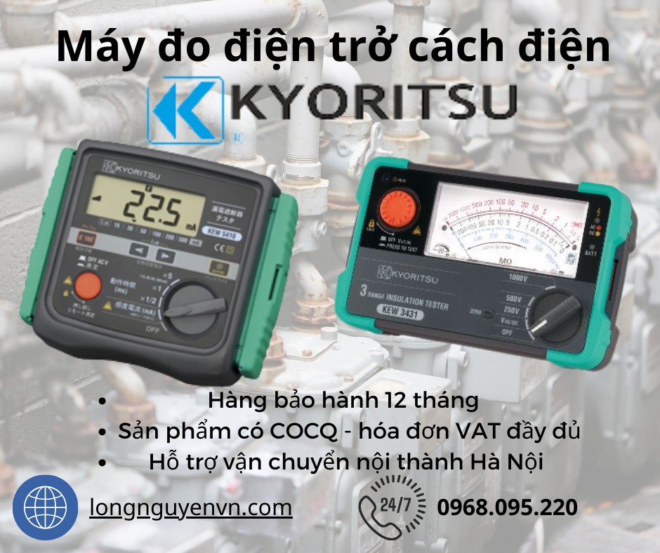 Hướng dẫn sử dụng máy đo điện trở cách điện Kyoritsu các loại Hướng dẫn sử dụng máy đo điện trở cách điện Kyoritsu các loại